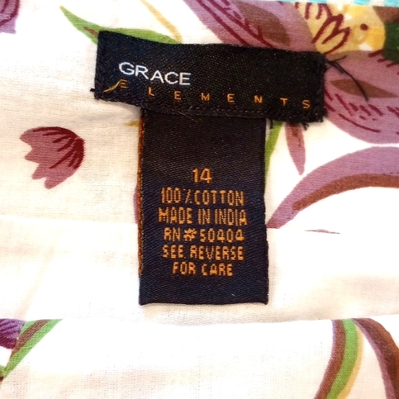 Grace Elements Trumpet Skirt, Size 14 Botanical Print - Picture 5 of 7